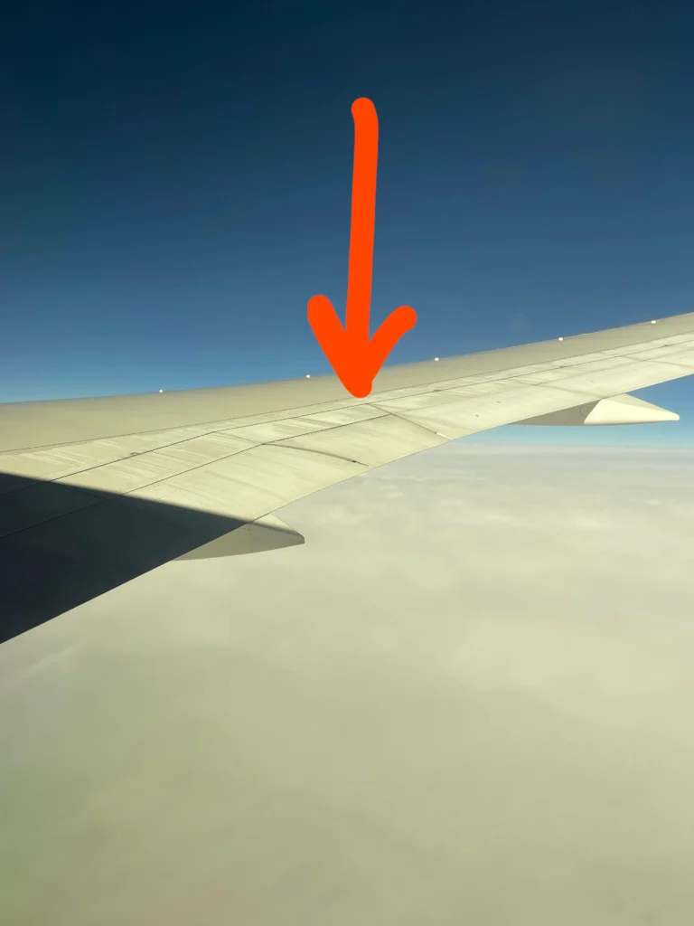 Me gri te celur, zgjeruesit e kraheve te cilet hapen gjate ngjitjes dhe zbritjes se avionit sipas konfigurimeve perkatese per cdo procedure