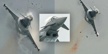 Një tufë zogjsh përplasen me avionin luftarak Eurofighter gjatë një shfaqjeje ajrore në Spanjë