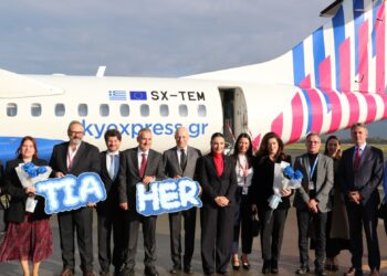 SKY Express nis linjën e re që lidh AeroportinNdërkombëtar të Tiranës me Heraklionin