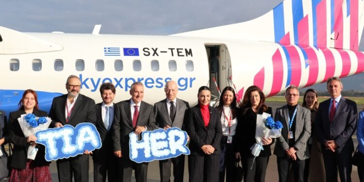 SKY Express nis linjën e re që lidh AeroportinNdërkombëtar të Tiranës me Heraklionin