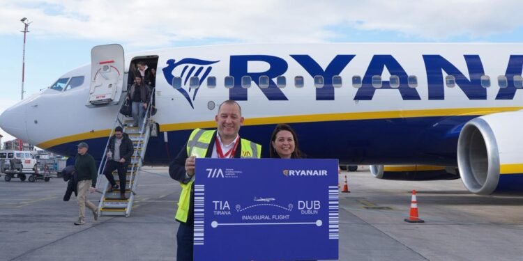 Aeroporti Ndërkombëtar i Tiranës mirëpret linjat e reja të Ryanair drejt Liverpool dhe Dublin