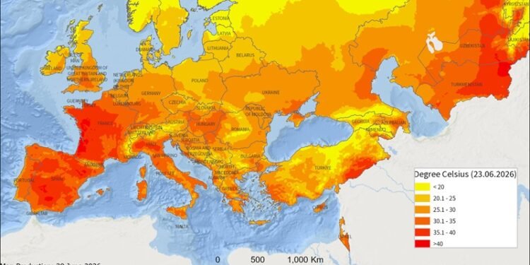 Harta e të nxehtit në Evropë, qendra e Shqipërisë e “përvëluar”