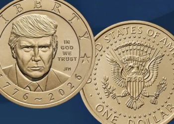 Monedha e re 1-dollarëshe me fytyrën e Trump del në qarkullim në SHBA