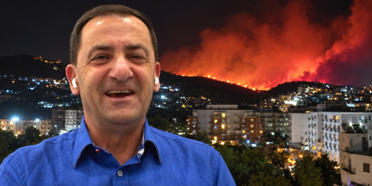 VIDEO/ Çfarë ka pirë Vangjel Tavo?! Të qeshura dhe reagime të çuditshme teksa fliste për dëmet e zjarrit në Himarë