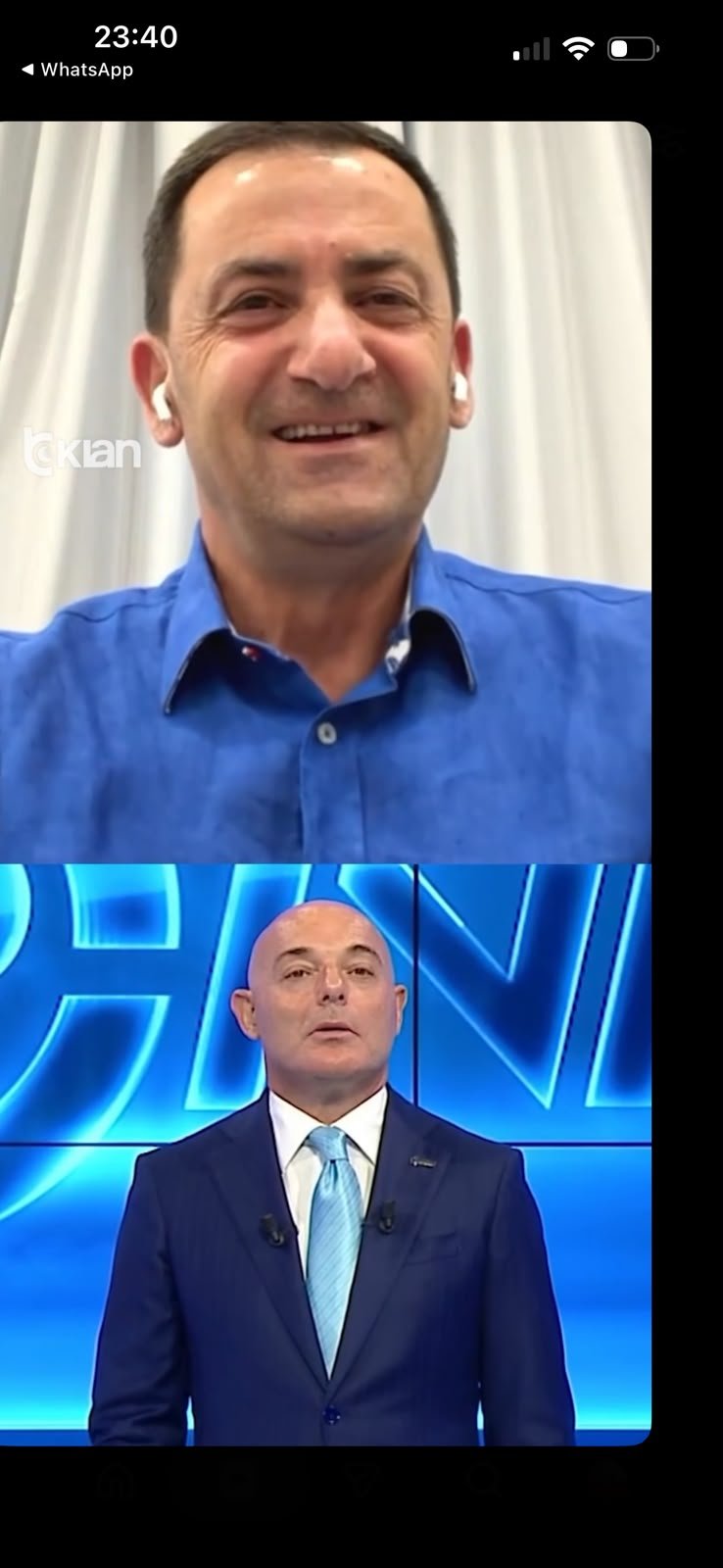 Screen shot nga videoja e intervistes te Fevziu
